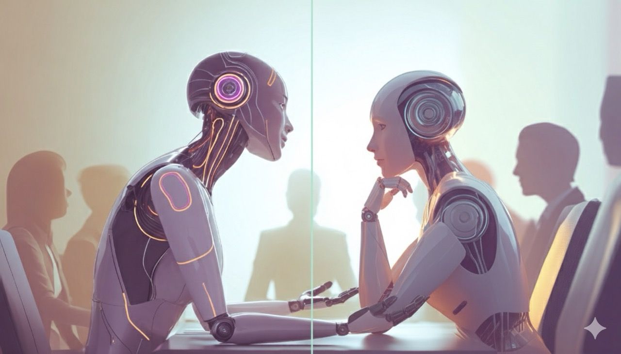 Agentic listening deliberation illustration